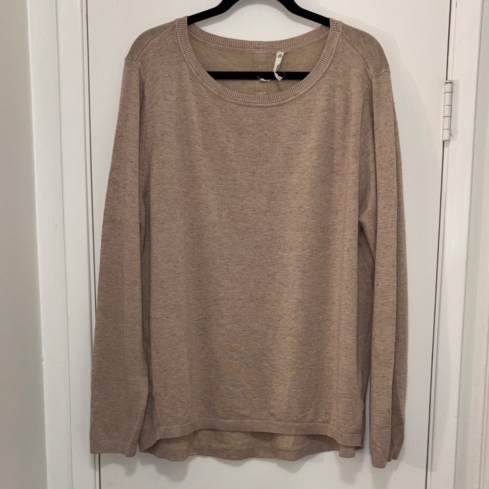 Women's Tan Crew Neck Sweater